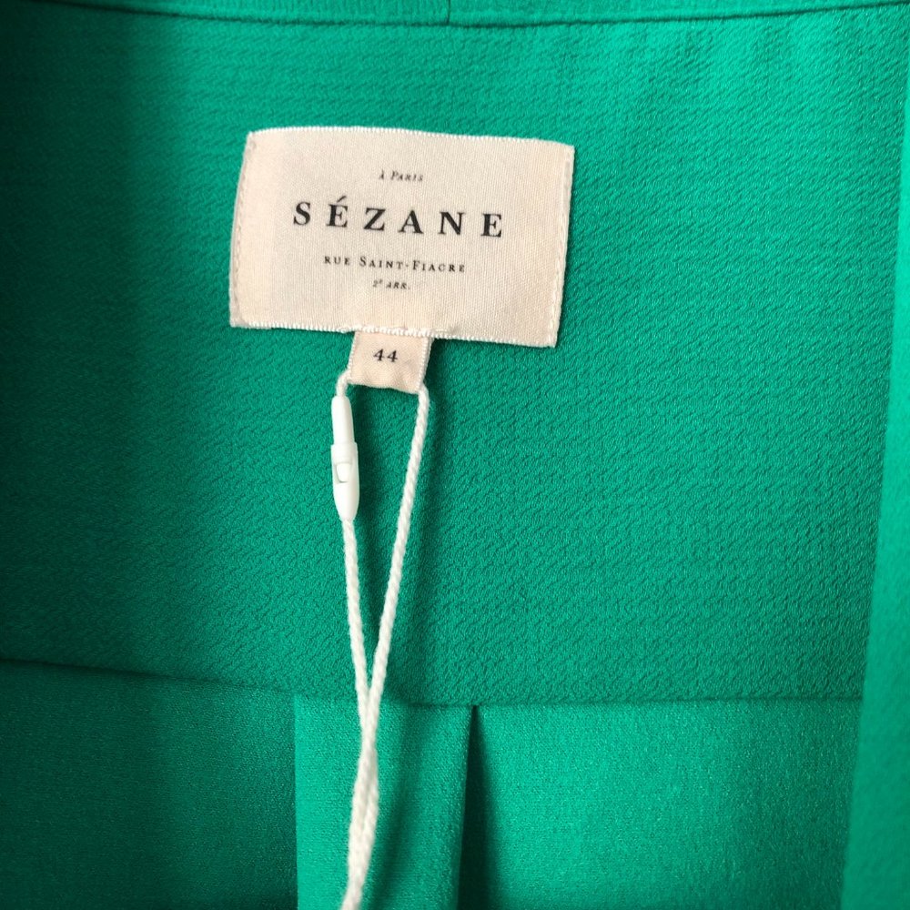 💚 NEW Sezane Abelia Blouse in Green Flash size US 12 / Euro 44 - Picture 8 of 10